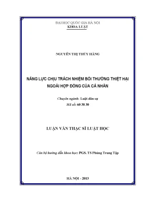 Luận văn thạc sĩ vnu ls năng lực chịu trách nhiệm bồi thường thiệt hại ngoài hợp đồng của cá nhân 001