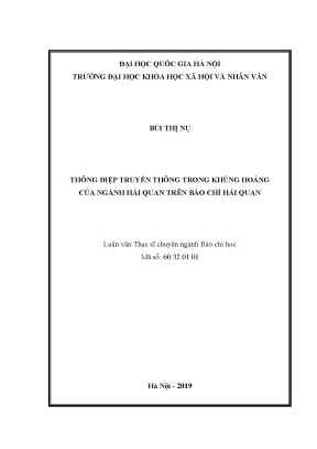 Luận văn thạc sĩ ussh thông điệp truyền thông trong khủng hoảng của ngành hải quan trên báo chí hải quan