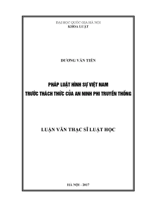 Luận văn thạc sĩ vnu ls pháp luật hình sự việt nam trước thách thức của an ninh phi truyền thống