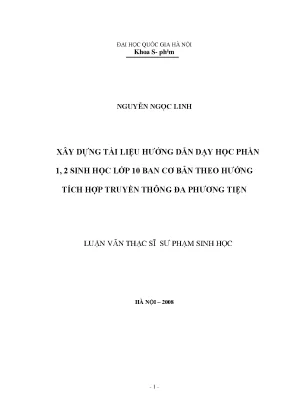 Luận văn thạc sĩ vnu ued xây dựng tài liệu hướng dẫn dạy học phần 1 2 sinh học lớp 10 ban cơ bản theo hướng tích cực hợp truyền thông đa phương tiện