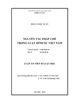 Luận văn thạc sĩ vnu ls nguyên tắc pháp chế trong luật hình sự việt nam