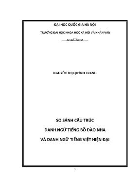 Luận văn thạc sĩ ussh so sánh cấu trúc danh ngữ tiếng bồ đào nha và danh ngữ tiếng việt hiện đại 60 22 02 40