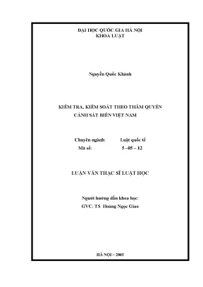 Luận văn thạc sĩ vnu ls kiểm tra kiểm soát theo thẩm quyền cảnh sát biển việt nam
