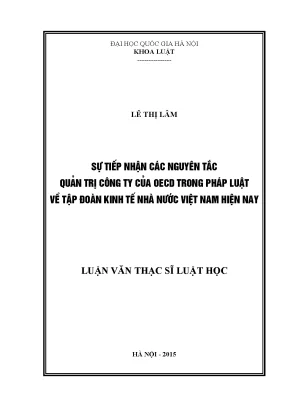 Luận văn thạc sĩ vnu ls sự tiếp nhận các nguyên tắc quản trị công ty của oecd trong pháp luật về tập đoàn kinh tế nhà nước việt nam hiện nay