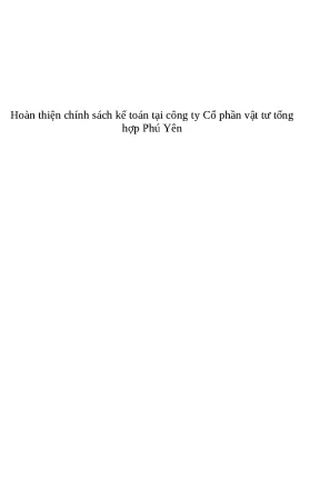 Luận văn hoàn thiện chính sách kế toán tại công ty cổ phần vật tư tổng hợp phú yên
