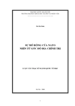 Luận văn thạc sĩ ussh sự mở rộng của nato nhìn từ góc độ địa chính trị