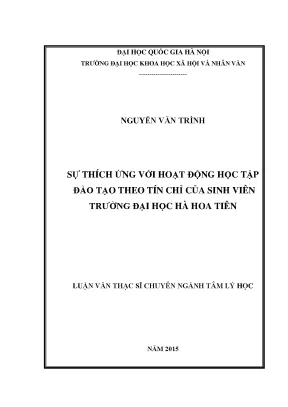 Luận văn thạc sĩ ussh sự thích ứng với hoạt động học tập đào tạo theo tín chỉ của sinh viên trường đại học hà hoa tiên
