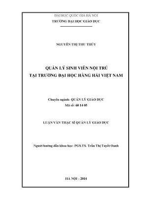 Luận văn thạc sĩ vnu ued quản lý sinh viên nội trú tại trường đại học hàng hải việt nam