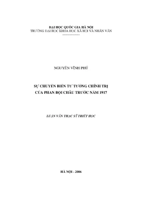 Luận văn thạc sĩ ussh sự chuyển biến tư tưởng chính trị của phan bội châu trước năm 1917