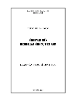 Luận văn thạc sĩ vnu ls hình phạt tiền trong luật hình sự việt nam