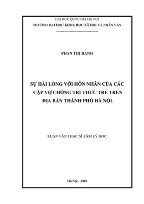 Luận văn thạc sĩ ussh sự hài lòng với hôn nhân của các cặp vợ chồng trí thức trẻ trên địa bàn thành phố hà nội