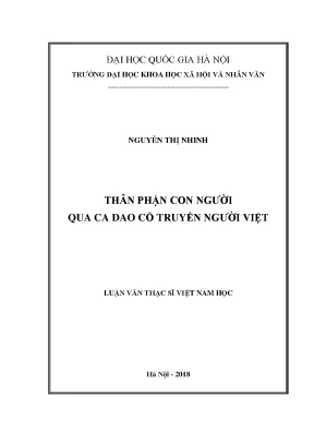 Luận văn thạc sĩ ussh thân phận con người qua ca dao cổ truyền người việt