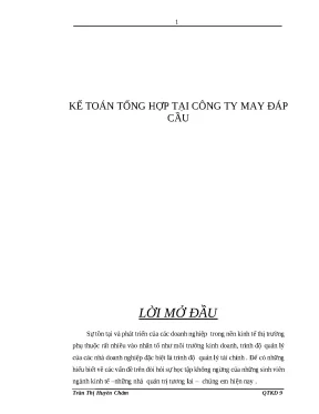Luận văn kế toán tổng hợp tại công ty may đáp cầu