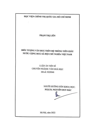 Luận án tiên sĩ biểu tượng văn hóa trên hệ thống tiền giấy nước cộng hòa xã hội chủ nghĩa việt nam