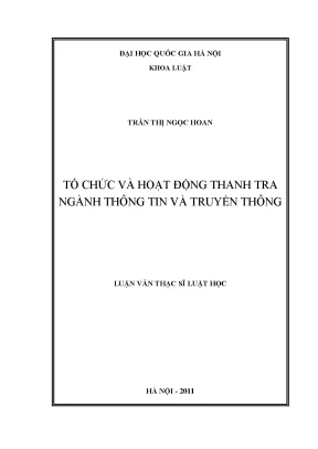 Luận văn thạc sĩ vnu ls tổ chức và hoạt động thanh tra ngành thông tin và truyền thông luận văn ths luật 60 38 01