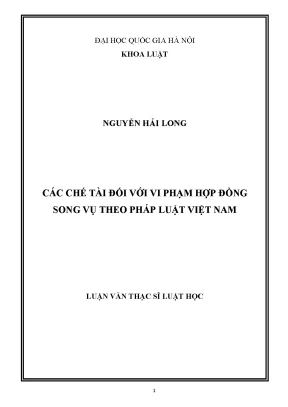 Luận văn thạc sĩ vnu ls các chế tài đối với vi phạm hợp đồng song vụ theo pháp luật việt nam
