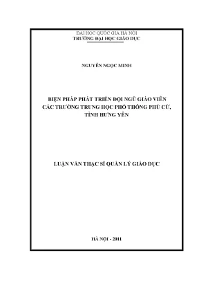 Luận văn thạc sĩ vnu ued biện pháp phát triển đội ngũ giáo viên các trường trung học phổ thông phù cừ tỉnh hưng yên