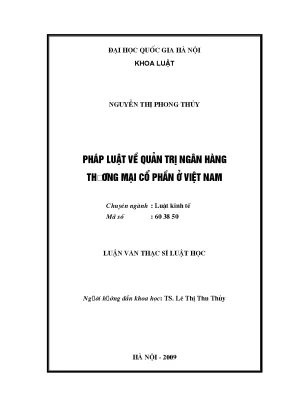 Luận văn thạc sĩ vnu ls pháp luật về quản trị ngân hàng thương mại cổ phần ở việt nam luận văn ths luật học 60 38 50