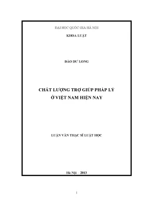 Luận văn thạc sĩ vnu ls chất lượng trợ giúp pháp lý ở việt nam hiện nay ths luật 60 38 01