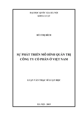 Luận văn thạc sĩ vnu ls sự phát triển mô hình quản trị công ty cổ phần ở việt nam