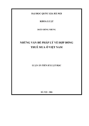 Luận văn thạc sĩ vnu ls những vấn đề pháp lý về hợp đồng thuê mua ở việt nam luận án ts luật 62 38 50 01