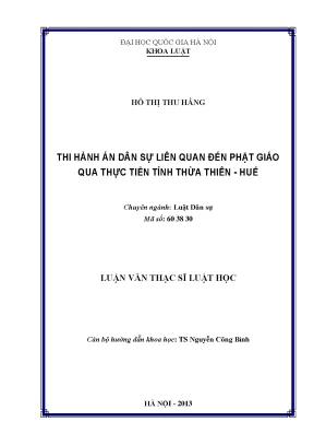 Luận văn thạc sĩ vnu ls thi hành án dân sự liên quan đến phật giáo qua thực tiễn tỉnh thừa thiên huế