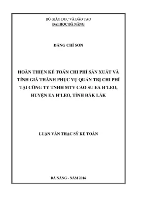 Luận văn hoàn thiện kế toán chi phí sản xuất