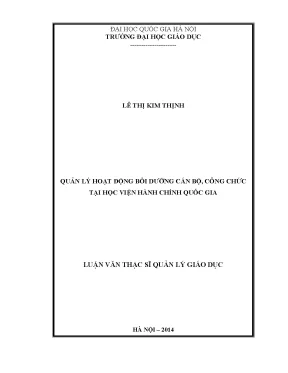 Luận văn thạc sĩ vnu ued quản lý hoạt động bồi dưỡng cán bộ công chức tại học viện hành chính quốc gia