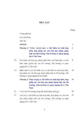 Luận văn thạc sĩ vnu ls đổi mới cơ chế kiểm tra tích hợp hiến hợp pháp các văn bản quy phạm pháp luật của bộ trưởng thủ trưởng cơ quan ngang bộ ở việt nam luận văn ths luật học 60 38 01