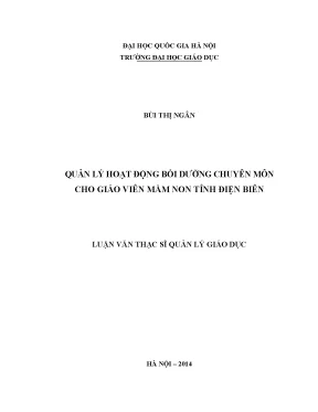 Luận văn thạc sĩ vnu ued quản lý hoạt động bồi dưỡng chuyên môn cho giáo viên mầm non tỉnh điện biên