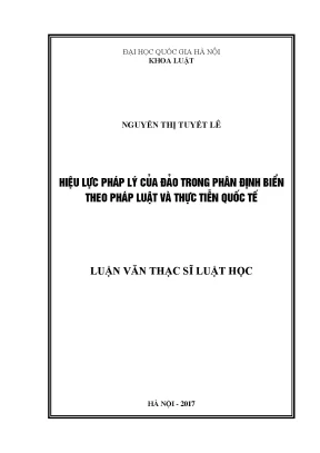 Luận văn thạc sĩ vnu ls hiệu lực pháp lý của đảo trong phân định biển theo pháp luật và thực tiễn quốc tế luận văn ths luật 60 38 01