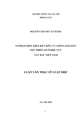 Luận văn thạc sĩ vnu ls vi phạm điều kiện kết hôn của đồng bào dân tộc thiểu số ở khu vực tây bắc việt nam 03