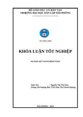 Luận văn hoàn thiện tổ chức công tác kế toán nguyên vật liệu và công cụ dụng cụ tại công ty tnhh mtv đóng và sửa chữa tàu hải long