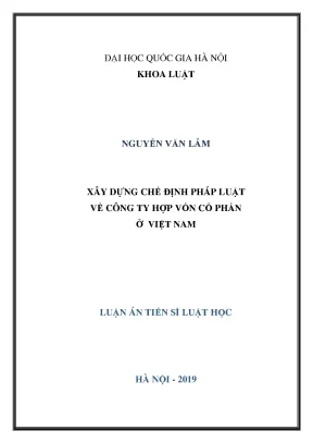 Luận văn thạc sĩ vnu ls xây dựng chế định pháp luật về công ty hợp vốn cổ phần ở việt nam