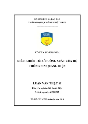 Luận văn thạc sĩ điều khiển tối ưu công suất của hệ thống pin quang điện