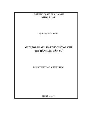Luận văn thạc sĩ vnu ls áp dụng pháp luật về cưỡng chế thi hành án dân sự