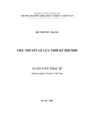 Luận văn thạc sĩ ussh tiểu thuyết lê lựu thời kỳ đổi mới