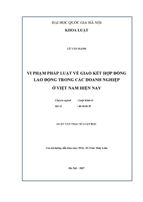 Luận văn thạc sĩ vnu ls vi phạm pháp luật về giao kết hợp đồng lao động trong các doanh nghiệp ở việt nam hiện nay