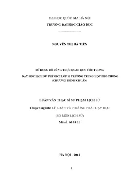 Luận văn thạc sĩ vnu ued sử dụng đồ dùng trực quan quy ước trong dạy học lịch sử thế giới lớp 11 trường trung học phổ thông chương trình chuẩn