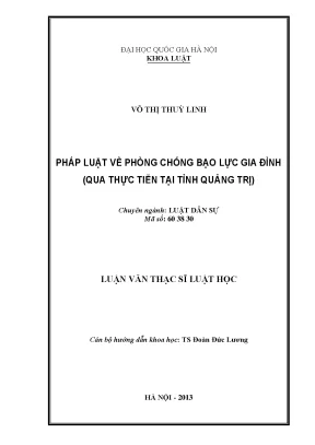 Luận văn thạc sĩ vnu ls pháp luật về phòng chống bạo lực gia đình qua thực tiễn tại tỉnh quảng trị