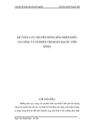 Luận văn kế toán lưu chuyển hàng hóa nhập khẩu tại công ty cổ phần tập đoàn địa ốc viễn đông