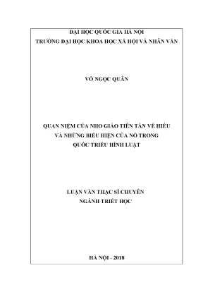 Luận văn thạc sĩ ussh quan niệm của nho giáo tiên tần về hiếu và những biểu hiện của nó trong quốc triều hình luật