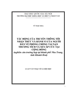 Luận văn thạc sĩ ussh tác động của truyền thông tới nhận thức và hành vi của người dân về phòng chống tai nạn thương tích và sơ cấp cứu tại cộng đồng