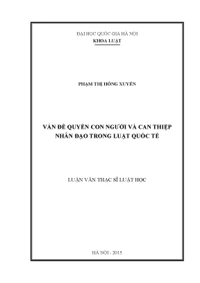 Luận văn thạc sĩ vnu ls vấn đề quyền con người và can thiệp nhân đạo trong luật quốc tế