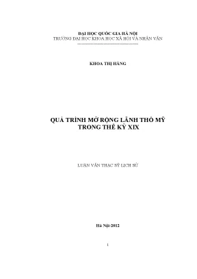 Luận văn thạc sĩ ussh quá trình mở rộng lãnh thổ mỹ trong thế kỷ xix