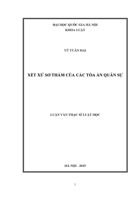 Luận văn thạc sĩ vnu ls xét xử sơ thẩm của các tòa án quân sự