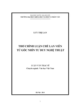 Luận văn thạc sĩ ussh thơ chính luận chế lan viên từ góc nhìn tư duy nghệ thuật