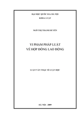 Luận văn thạc sĩ vnu ls vi phạm pháp luật về hợp đồng lao động