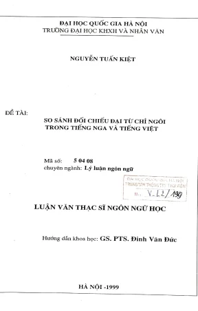 Luận văn thạc sĩ ussh so sánh đối chiếu đại từ chỉ ngôi trong tiếng nga và tiếng việt