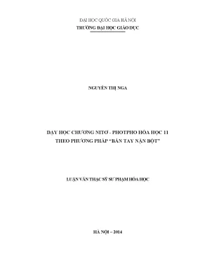 Luận văn thạc sĩ vnu ued dạy học chương nitơ photpho hóa học 11 theo phương pháp bàn tay nặn bột